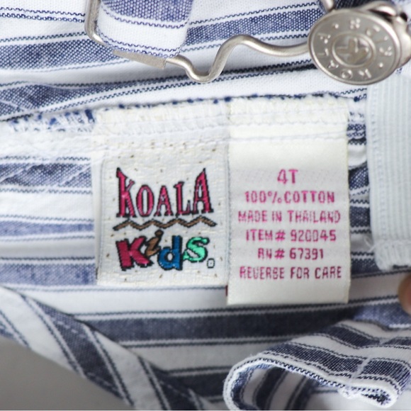 Vintage Striped Nautical Sailboat Shortalls Overalls 100% Cotton 4T - Picture 8 of 8